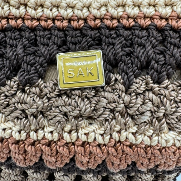 The Sak Crochet Mini Bag Purse Brown Boho - Picture 2 of 9